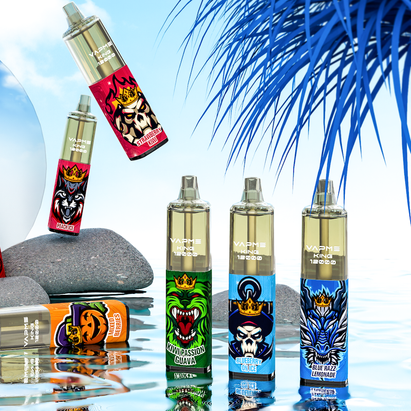 

Original vapme king 12000 Puff Disposable Vape Pen E Cigarette 650 mAh Rechargeable Battery Airflow Control Mesh Coil 20ml Prefilled Pod 12K Big Vapor Kit vaper
