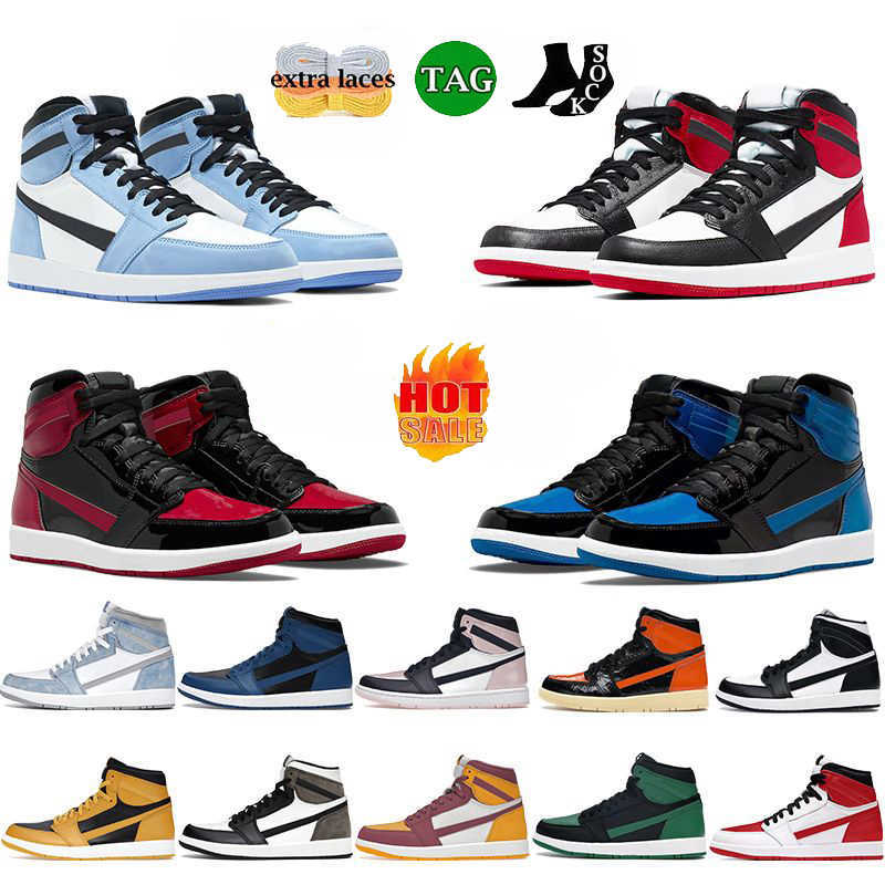 

Jumpman 1 fashion high basketball shoes mens womesn Casual Sport sneakers University Blue dark mocha light smoke grey hyper chicago patent bred royal toe outdoor, 23