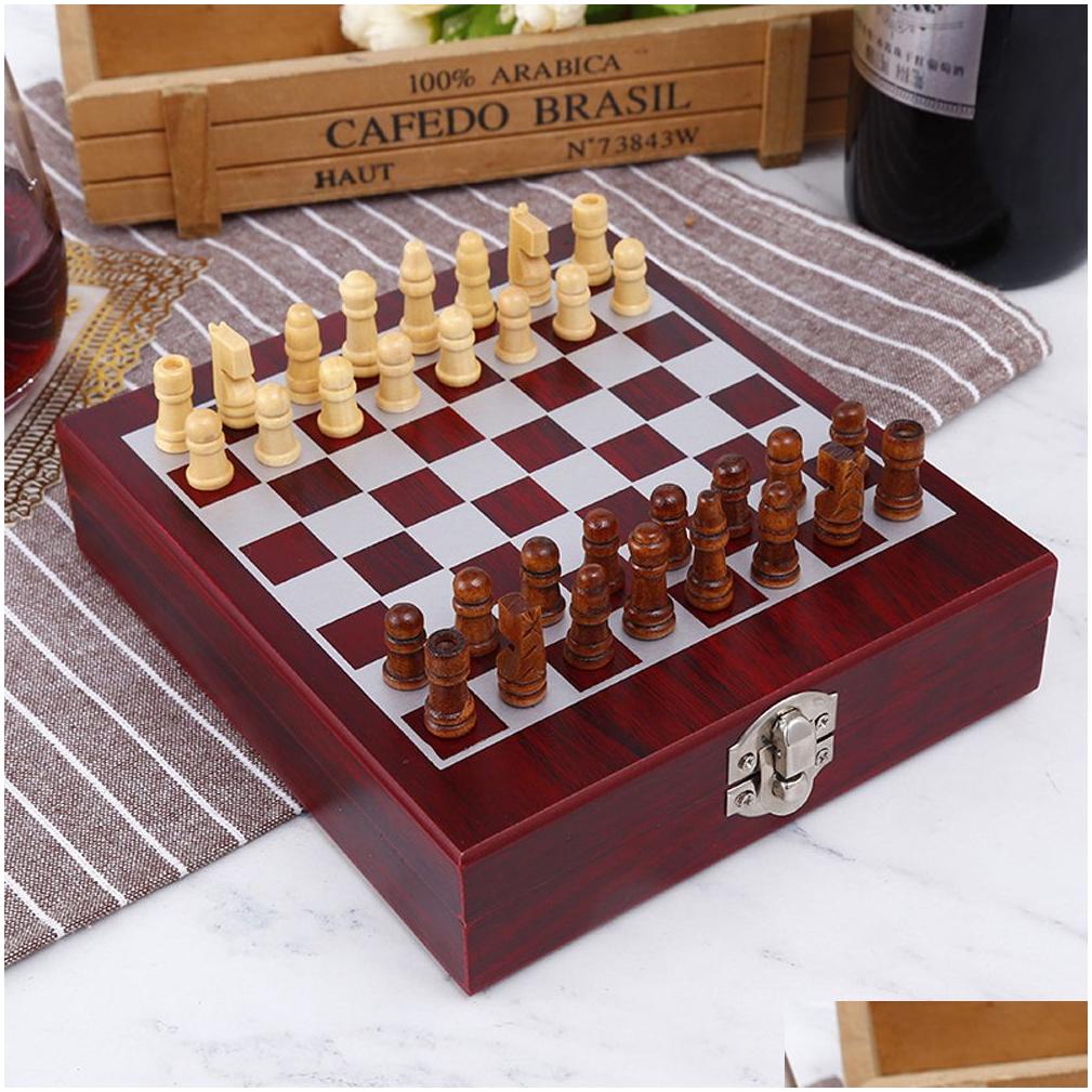 home visit pourer tin foil cutter with chess corkscrew vintage gift box cork game wine opener tool set wooden board accessory t200227