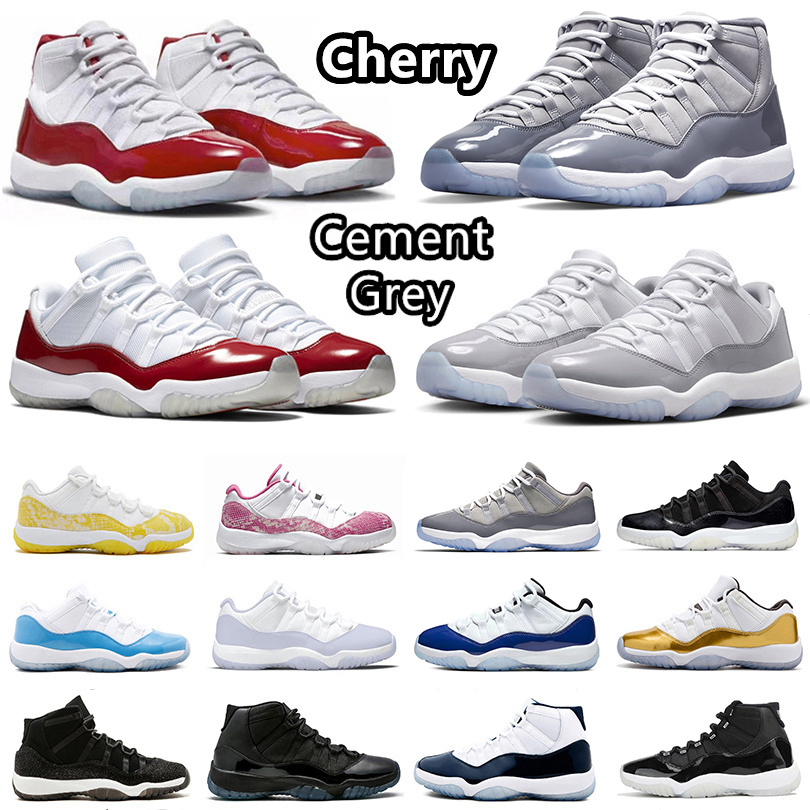 

Jumpman 11 11s Basketball Shoes Cherry Yellow Snakeskin Cement Grey DMP Cool Grey Bred Cap and Gown Concord Gamma Blue Varsity Red Chicago Sneakers for Men and Women, Item#30