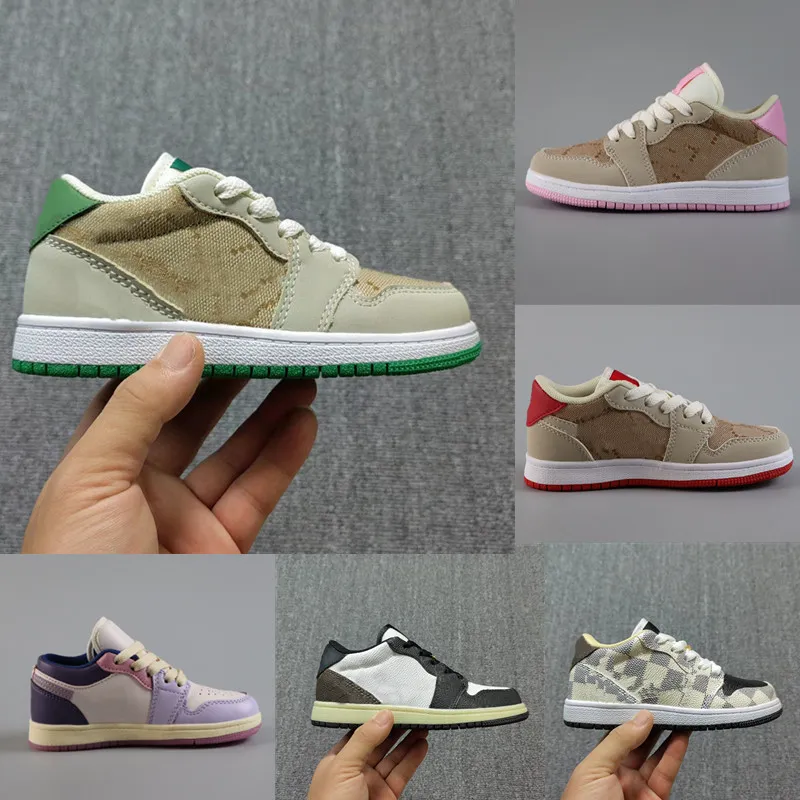 

New Fashion 1s Designer Lux Collaboration Kids Sneaker Preschool Gradeschool Big Boy Girl Low Cut Fragments Military Blue Grey Infant Toddle