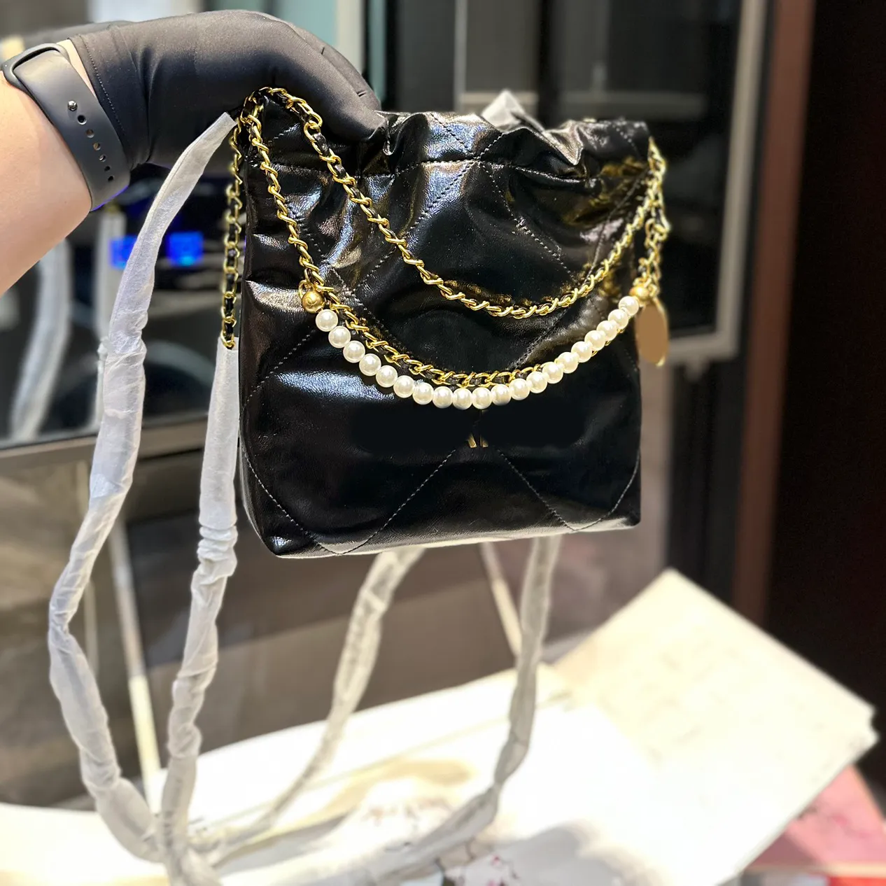 

mini size 22 bag Casual Bags Designer Brand Bag 2023 Chains Crossbody Luxurys Handbag Fashion Shoulder High Quality Canvas Lady Women Letter Purse Phone Wallet, Box