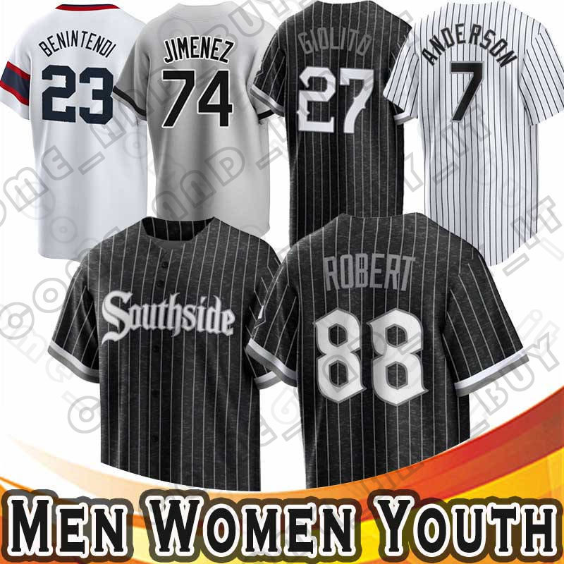 

74 Eloy Jimenez 88 Luis Robert Baseball Jersey Tim Anderson Reynaldo Lopez Andrew Vaughn White Sox Bo Jackson Yoan Moncada Jimmy Lambert Dylan Cease Yasmani Grandal, Custom men (bai wa)