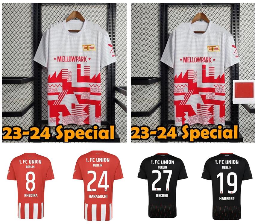

23/24 Berlin Soccer Jerseys Union Voglsammer Seguin Behrens Becker Trimmel Thorsby Oztunali Seguin Home Away Football Shirts