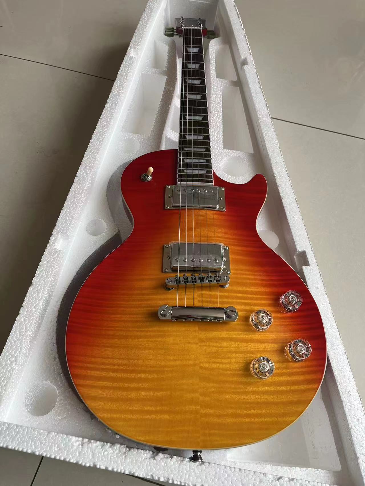 

Send in 3 days Flame Maple Top G Les Standard Brown LP Paul Electric Guitar in stock GVSAVF