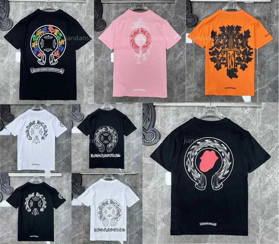 

Classics Mens t Shirts Heart High Quality Brand Crew Neck Chromes Short Sleeves Tees Ch T-shirts Sweater Casual Horseshoe Sanskrit Designers Tees, D15