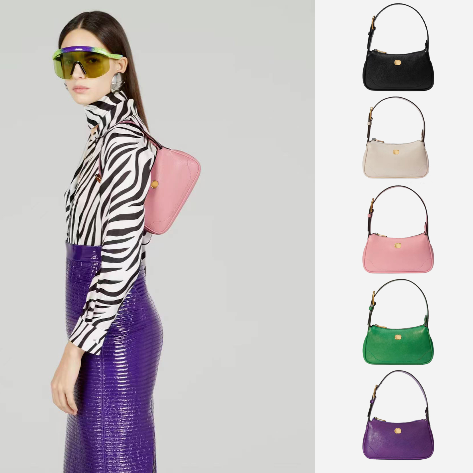 

women aphrodite classi Designer chand bag Mini Genuine Leather men polene clutch bags Tote Underarm vacation pochette Luxury wallet Cross Body Clutch Shoulder Bags, Green