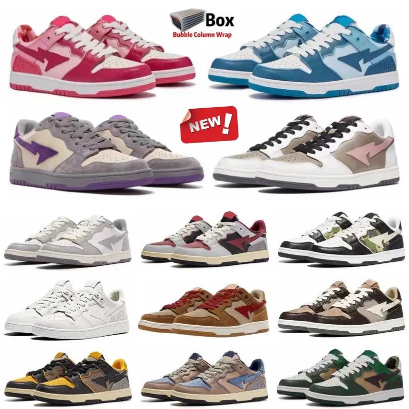 

Bapestas Designer Casual Shoes Platform Sneakers Bapesta Sta Patent Leather Green Black White Plate-forme for Men Women Trainers Jogging Running Shoes With No Box, 44