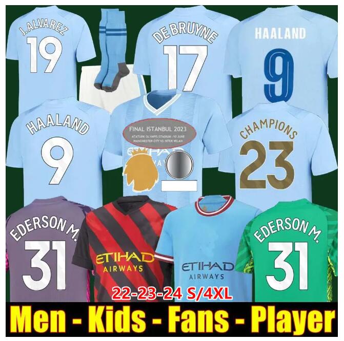 

22 23 24 Manchester City SOCCER JERSEYS SERGIO GOMEZ HAALAND JOAO CANCELO GREALISH MANS CITIES MAHREZ DE BRUYNE FODEN 2023 2024 football shirts kids kits uniform
