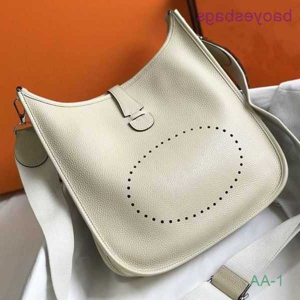 

Designer Bag h Cowhide Pattern Casual Tote Out Leather Bags Fashion 2023 Hollow Evelynbag Litchi Genuine Real Shoulder Crossbody Women's 29cm Dcpt 1 With DM0I