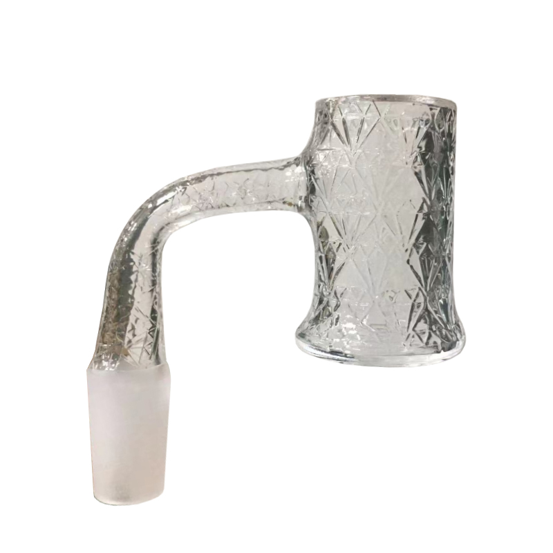

Full Welded Sandblasted Evan Shore Quartz Banger Engraved Trippy Auto Spinner Large Bottom 25mm 14mm Male 90Degree Joints for Glass Bongs Hookah Dab Rig Bubbler
