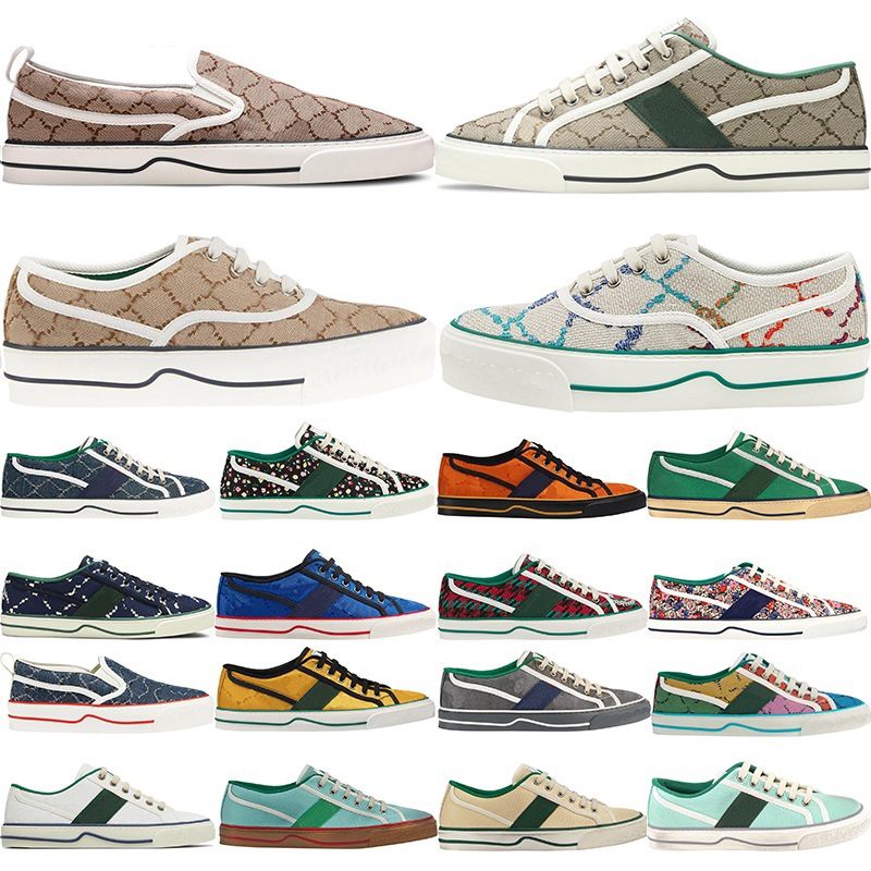 

2023 Tennis 1977 Canvas Casual shoes Designers Women Beige Blue Shoe Italy Green And Red Web Stripe Rubber Sole Stretch Cotton Men Women Trainer Sports Sneaker, Color 03