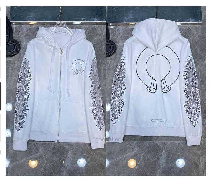 

Fashion Luxury Men' Jackets Designer Zipper Sweatshirts Heart Horseshoe Cross Print Brand Ch Hoodies Women Chromes Coat Casual Pullover Loose Sweater Jacket BLUE J, Shipping fee