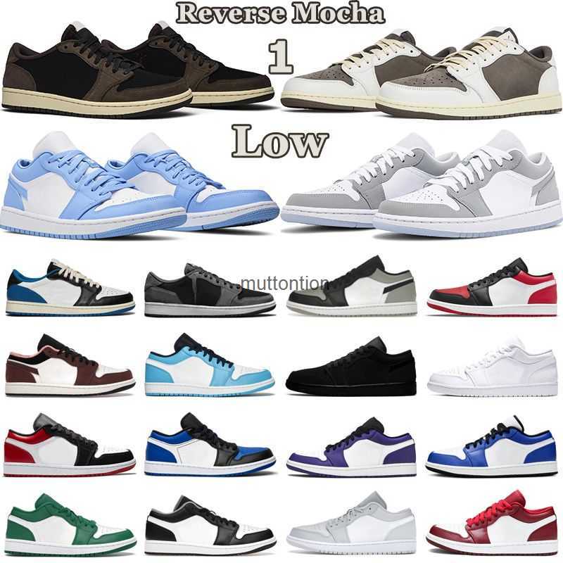 

1 Low Basketball Shoes Men Women 1s Reverse Mocha Black Phantom Fragment Wolf Grey UNC Shadow Bred Toe White Camo Mens Trainers Outdoor Sports Sneakers, 32