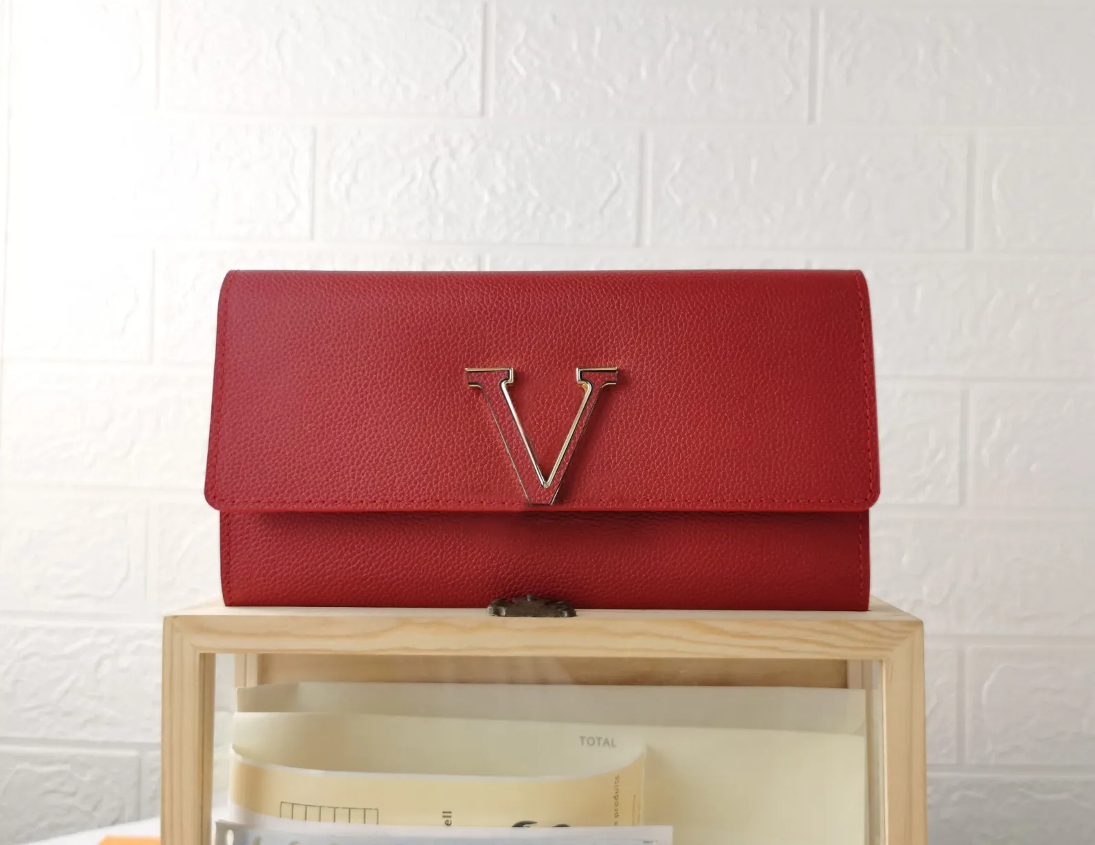 

leather long Capucines Wallet women purse designer envelope purses card holder with box M61248