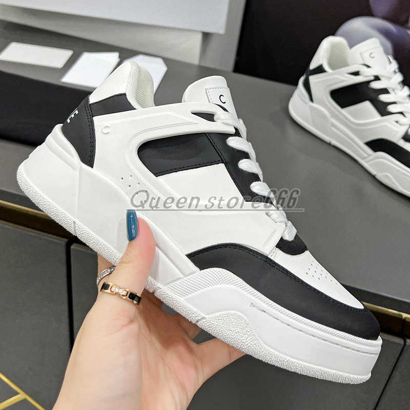 

High quality CT-07 Designer Casual Shoes Calfskin Leather White Red Blue Letter Overlays Platform Low Lace up Sneakers Size 35-44