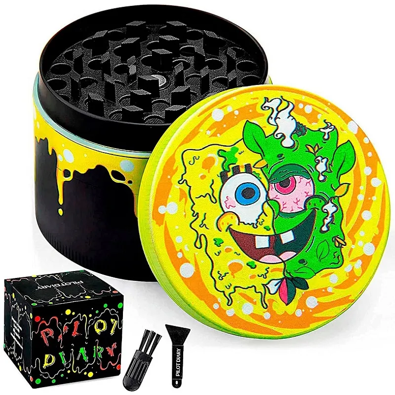 

Smoke shop Rick Zinc Alloy Grinder 50mm smoke accessroy herb RAW Tobacco Grinders 4 Layers Herbs Crusher Colorful Grinders Factory price Dab Rig