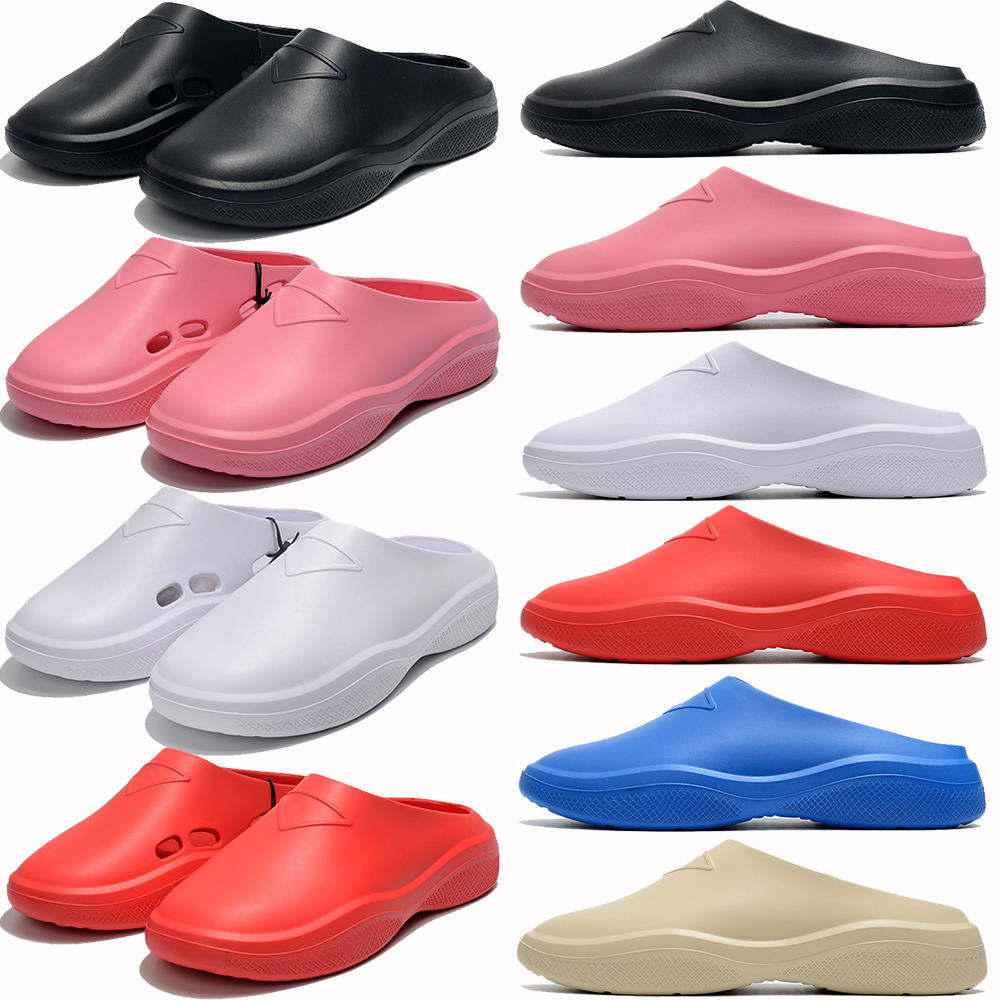 

Foam Rubber Mules Designer Slippers Slides black pink white Orange blue beige Mens Slide Sandals summer womens beach Slipper outdoor flip flop sandal Eur 36-45, 02 pink