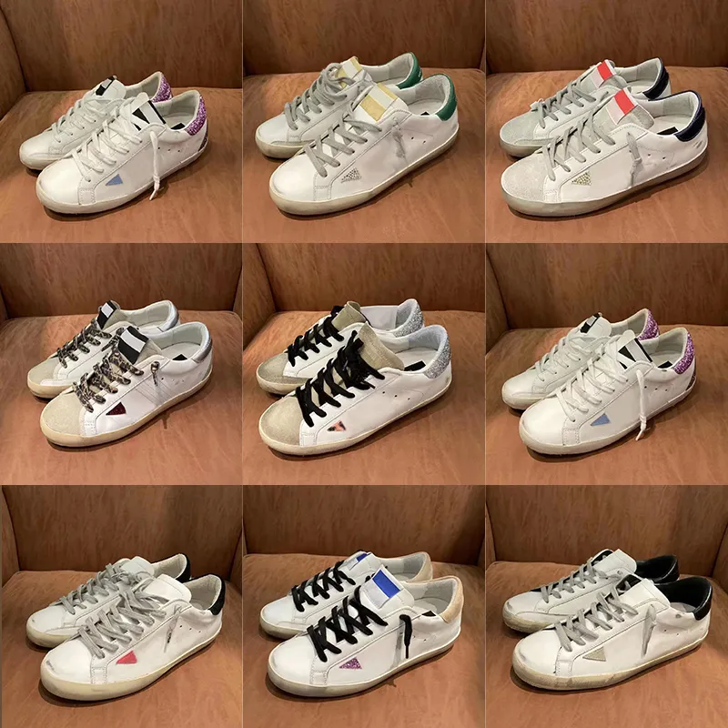 

Hotsell golden designer shoes super star brand casual new release luxury Shoes Italy women sneakers Iuxury Sequin Classic goose white do-old, Color17
