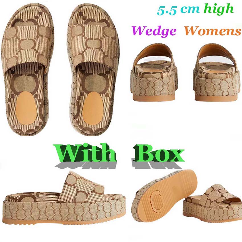 

Women Sandals Slippers Multicolor GG Flora Slides 5.5cm Wedge camel ebony rubber Tonal rubber sole featuring Women's Platform Slippers With box accessories, #2