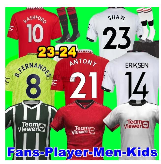 

NEW 23 24 MANS UTDs soccer jerseys final B. FERNANDES RASHFORD SANCHO football shirt 2023 men kids kit FA ERIKSEN CUP CASEMIRO MANCHESTERS Lancashire Rose fans player