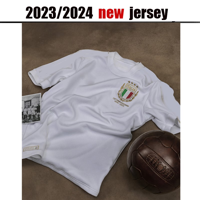 

23/24 Italia CHIESA Soccer Jerseys 2023 125-Years Anniversary home Italy RASPADORI VERRATTI BARELLA Shirt TOTTI LORENZO POLITANO special MIRETTI Football uniform