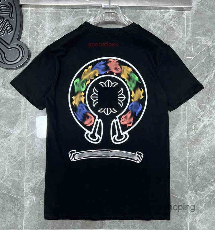 

Men's Luxury Heart Brand t Shirts Ch Man T-shirt Chromes Summer Fashion Women Cross Sanskrit Tees Letter Designer Tshirts Boy Loose Roundezs2, 20