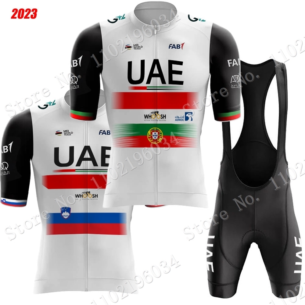 

Cycling Jersey Sets Suit UAE Cycling Jersey Portugal Team Set Slovenia Short Sleeve Red Clothing Road Bike Shirts Bicycle Bib Shorts MTB Ropa 230613