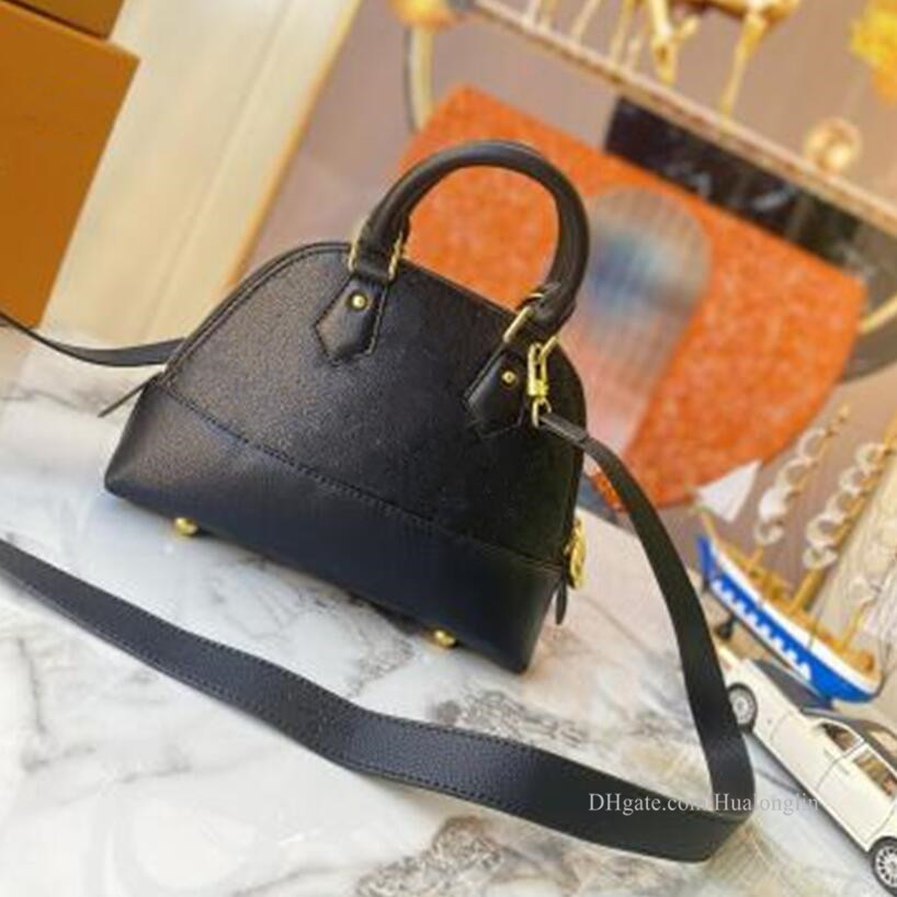 

Woman bag Designer tote handbag shoulder bags purse women ladies shell embossed patters letters flowers wholesale, 44829 black embossed 25cm