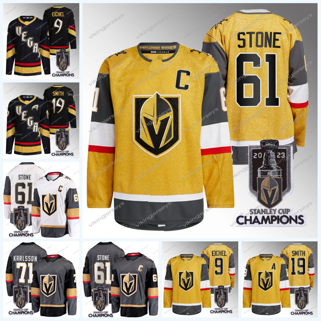 

2023 Stanley Cup Champions Jersey Vegas Golden Knights Mark Stone Jack Eichel Jonathan Marchessault Adin Hill Reilly Smith William Karlsson Carrier Stephenson, Black