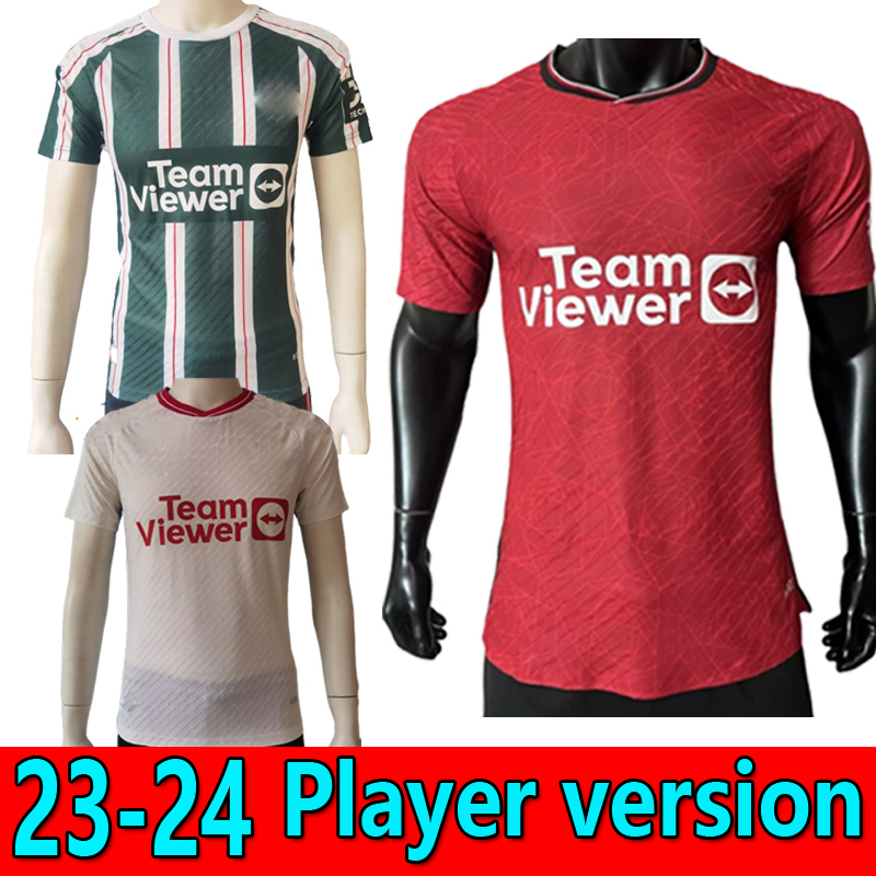 

Player version MOUNT B.FERNANDES Soccer Jerseys 23 24 SANCHO RASHFORD MARTINEZ ERIKSEN R.VARANE CAVANI 2023 2024 United Home red Away Shirt MARTIAL Football Unifor, 23/24 home 3