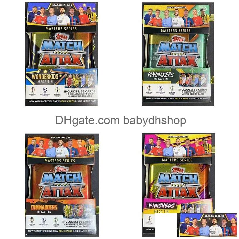 kids toy stickers 23 topps league match attax mega tin official football collection sports stars mbappe signature cards 230213