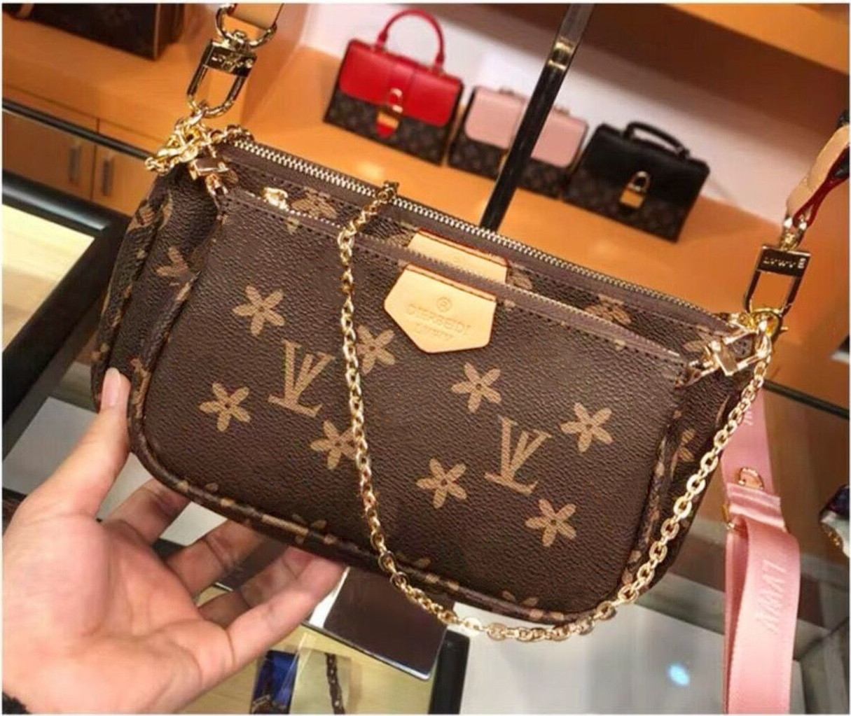 

2023 High Quality Shoulder Bags Three piece set Shoulder bag Women Real Leather Handbags Wallet shopping tote bags Handbag Bag Louise vuitton L39, Black
