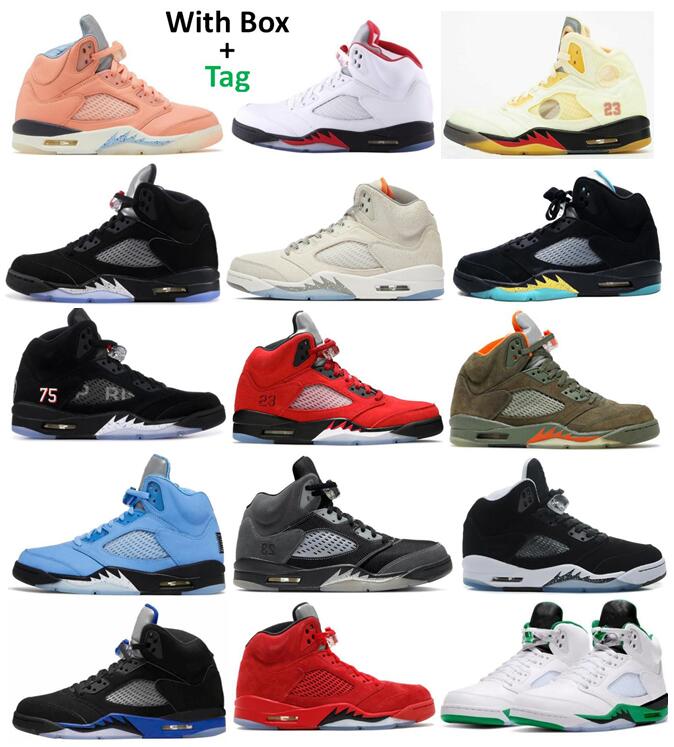 

5s Basketball Shoes Sail Aqua Craft UNC Olive Lucky Green DJ Khaled Crimson Bliss Sail Fire Red Paris Oreo Oregon Red Suede Metallic Black Anthracite Men 5 Sneakers