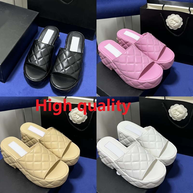 

Quality High Sandal Lady Slipper Luxury Designer summer slippers fashion ladies Beach Casual woman Comfortable waterproof Increase in height Sandals slippers, No shoes