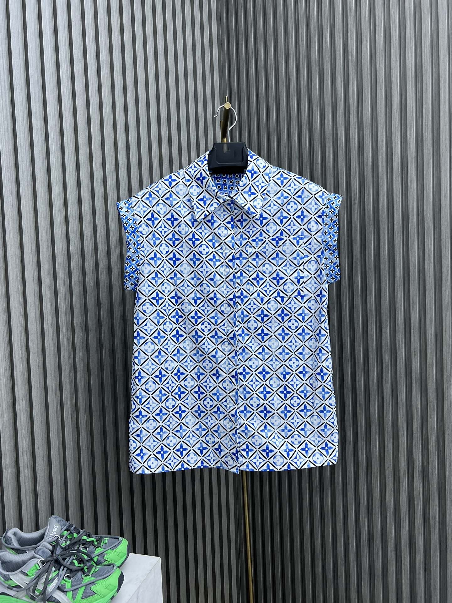 

Women's Two Piece Pants 2023 New Summer Autumn Lapel Neck Print Tops Brand Same Style Designer 2 Piece Sets 0615-15, Blue