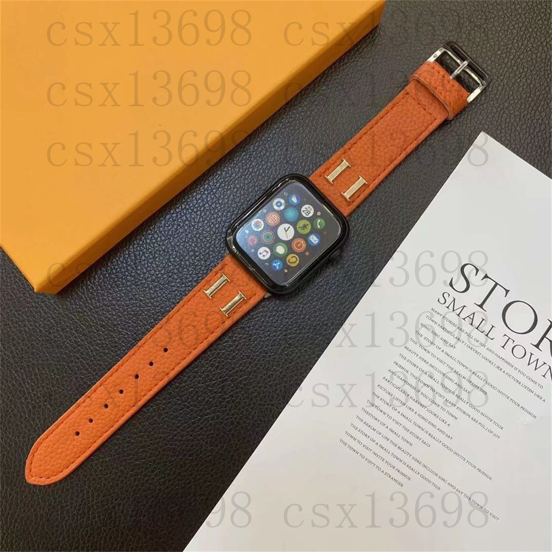 

Luxury Designer Watchband Straps for Apple Watch Band 49mm 45 42mm 38 40mm 44mm 41mm Luxury H Designs watchbands iwatch 8 7 6 5 4 3 2 PU Leather L Flower Bracelet Stripes