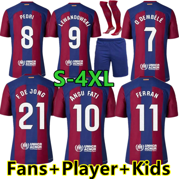 

23 24 LEWANDOWSKI ANSU FATI Soccer Jerseys 2023 FERRAN R. ARAUJO CHRISTENSEN O. DEMBELE PEDRI MEMPHIS DEST GAVI barcelona fans player kids maillots football shirt, 23/24 home player
