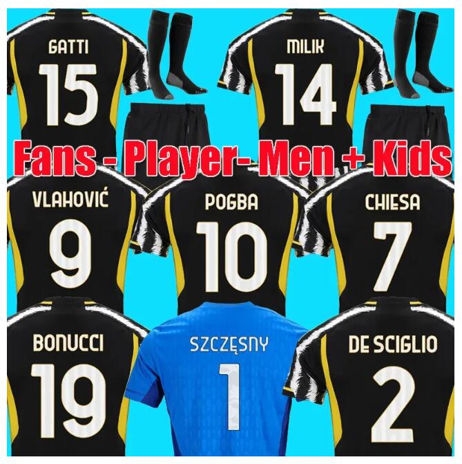 

22 23 24 POGBA VLAHOVIC soccer jerseys 2023 2024 JUVENtus DI MARIA MORATA CHIESA McKENNIE LOCATELLI RAMSEY KIT chiellini 4th Kits Men Kids Sets football shirts