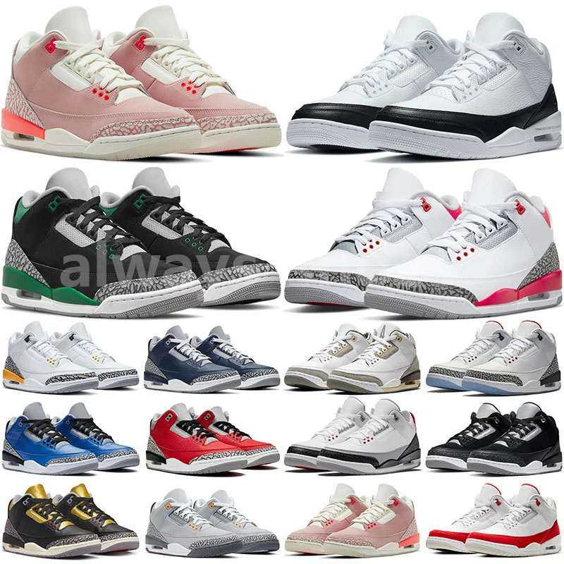 

3 basketball shoes men women 3s White Cement Reimagined Wizards Fire Red Dark Iris UNC Racer Blue Lucky Pine Green Rust Pink mens trainers outdoor sports sneakers A14, # 17