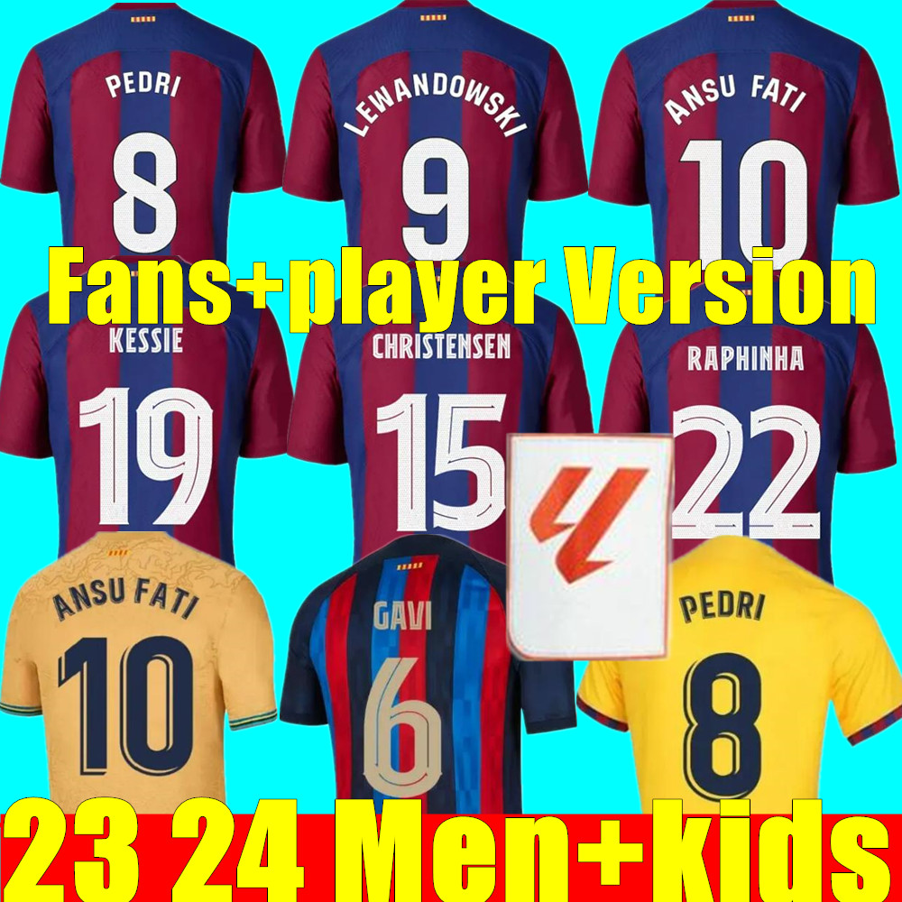 

23 24 Barcelona LEWANDOWSKI Soccer Jerseys ANSU FATI Camiseta 2023 2024 PEDRI FERRAN RAPHINHA bArCa MARCOS A. Football Shirt O. DEMBELE SERGIO Mens Jersey Kids Kit, 23 24 kids home+socks