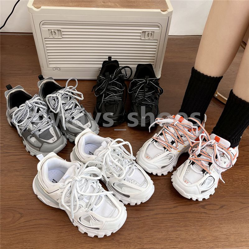 

2023 New Track 3.0 Men Women Casual Shoes Triple s Sneakers white black leather Trainer Nylon Printed Platform Sneaker 36-45 A14, #4