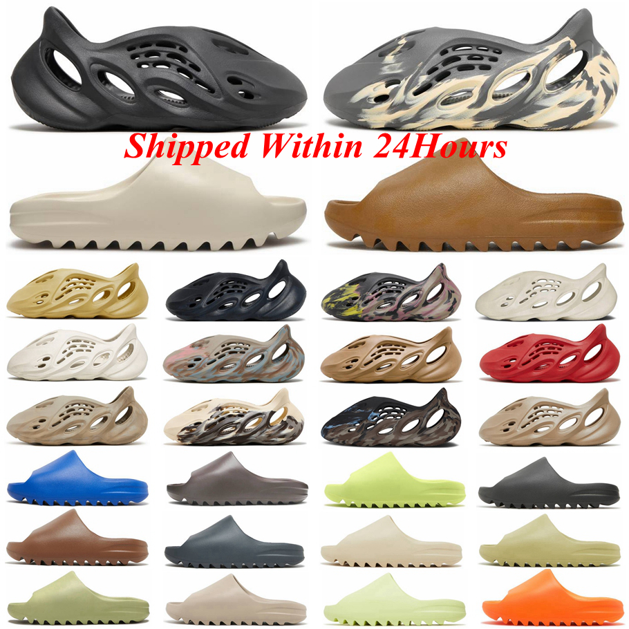 

Designer Sandals Mens Women Foam Runners Slippers Slides Mineral Blue Mx Cream Clay Ochre Vermillion Sliders Onyx Bone Desert Sand Pure Slipper Sandal Slide Size 13, 21