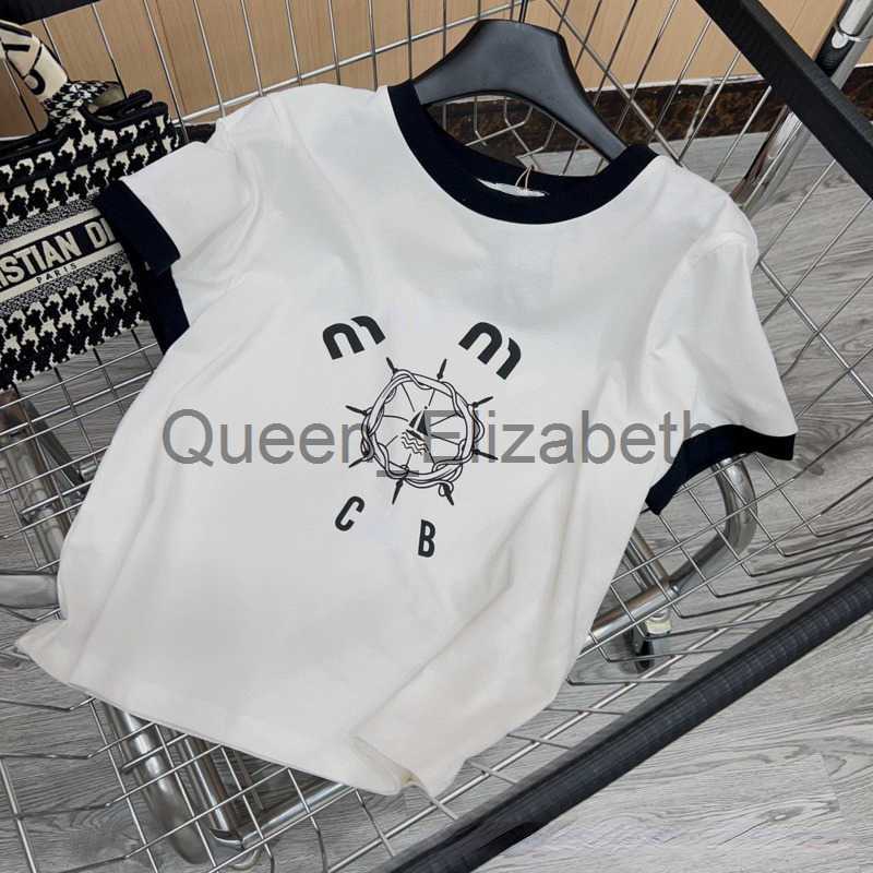 

Women' T-Shirt Miu Designer T shirt Men Women Casual Short Sleeve Top Pure Cotton Pullover Tee Luxury Womens Clothing Loose Sweatshirt J230615, White3