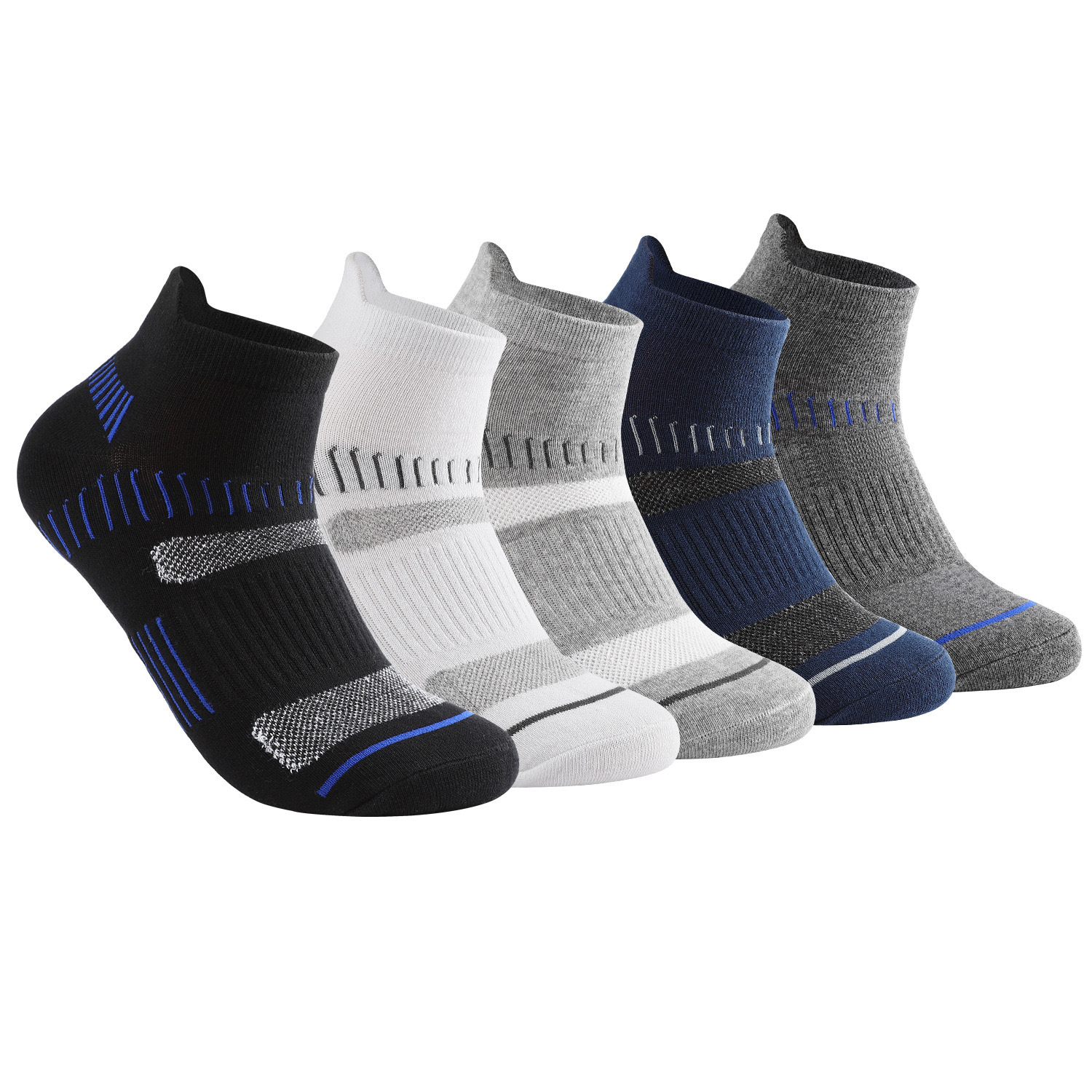 

10 pairs/bag socks men's short socks cotton sweat-absorbing and odor-proof sports socks low-top shallow four seasons short-tube men's socks, Black
