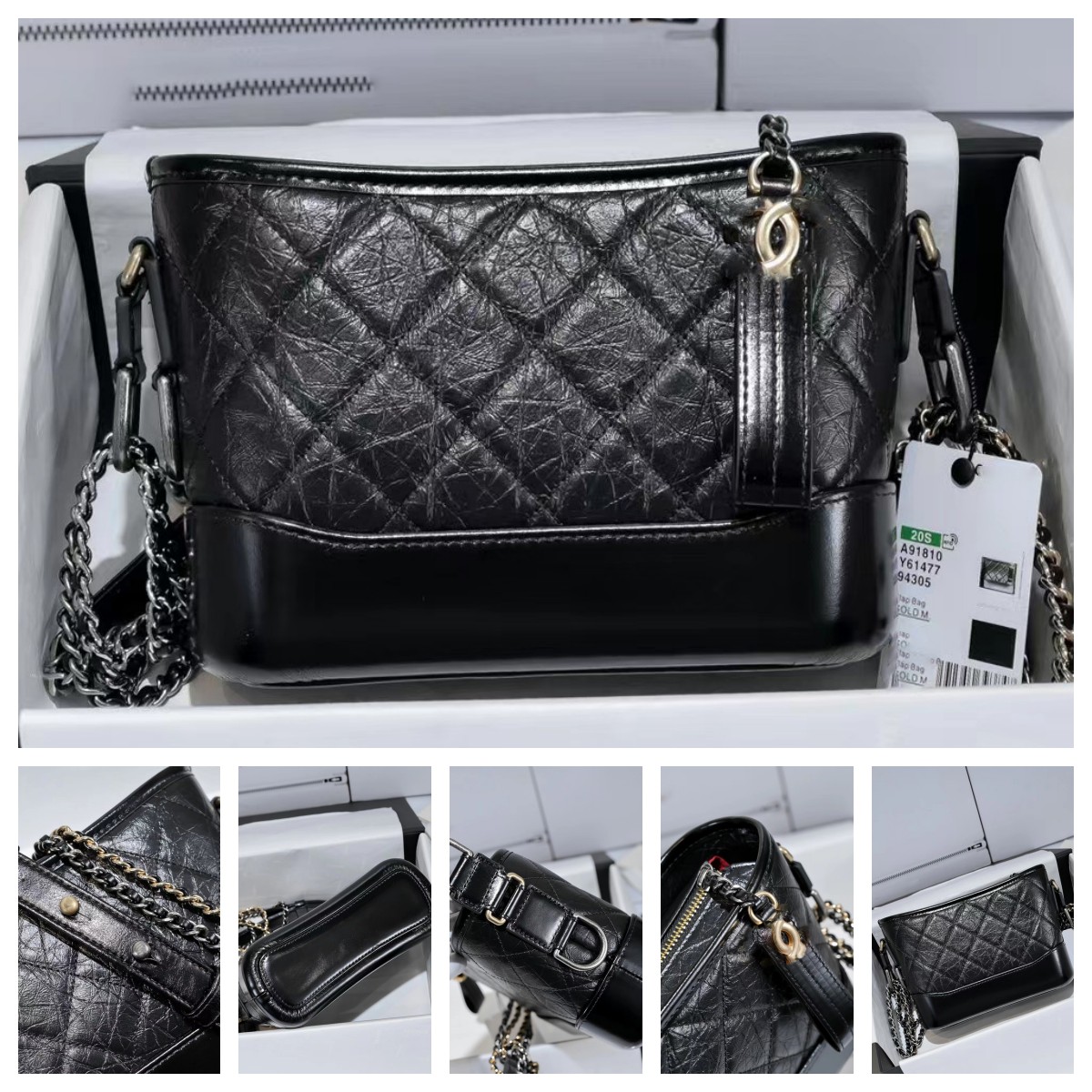 

Channel Hobo Bag Black Genuine Leather Designer Bags Crossbody Purses for Women Lambskin Classic Handbag with Zipper Shoulder Strap 20cm, Customize-pu--20*15cm