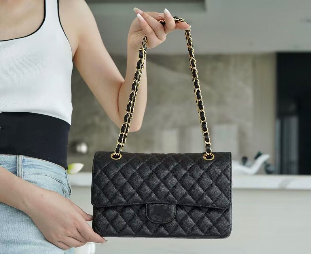 

10A Original quality Luxury goods shoulder bag designer bags 25cm woman caviar leather crossbody bags fashion High-End chain bagss lady purse With box, A11
