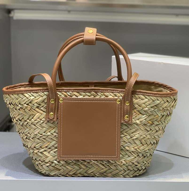 Large Casual Beach Bag totes Embroidered Straw Woven Shopping Bag Vegetable Basket Summer Bags New Spell Holiday Handbag Purse 230615