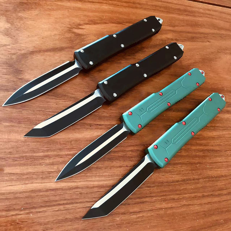 US Italian Style Automatic Pocket Knife UT85 Self Defense Tactical D2 Blade Aluminum Handle EDC Outdoor Camping Fighting Auto Folding Knives UT88-image-496520885