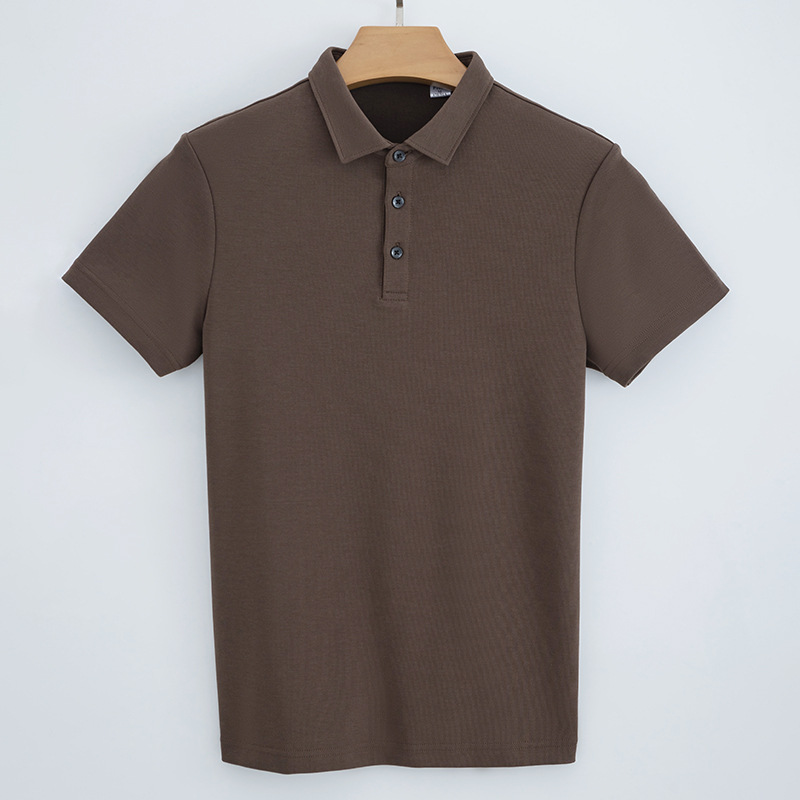 

lu Outdoor Mens Polo Shirt Mens High-end Solid Color Short Top Men Short Sleeve Business Casual Summer P1050, Black